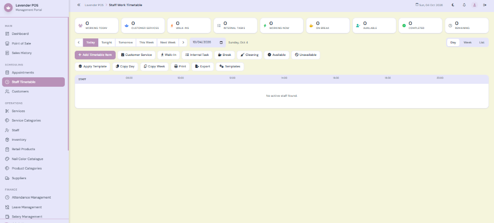 Timetables